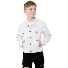 Kids Boys Jackets Designer White Denim Jeans Fashion Jacket Coat Age 3-13 Yr