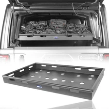 Black Powder Coat Steel Rear Interior Cargo Rack for Jeep Wrangler JL 18-25 4-Dr