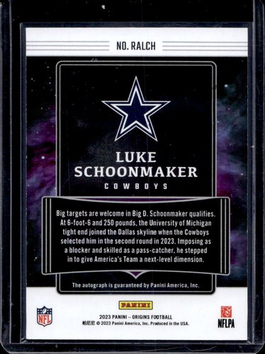 Luke Schoonmaker Rookie Auto 2023 Panini Origins Dallas Cowboys Autograph - Picture 2 of 2