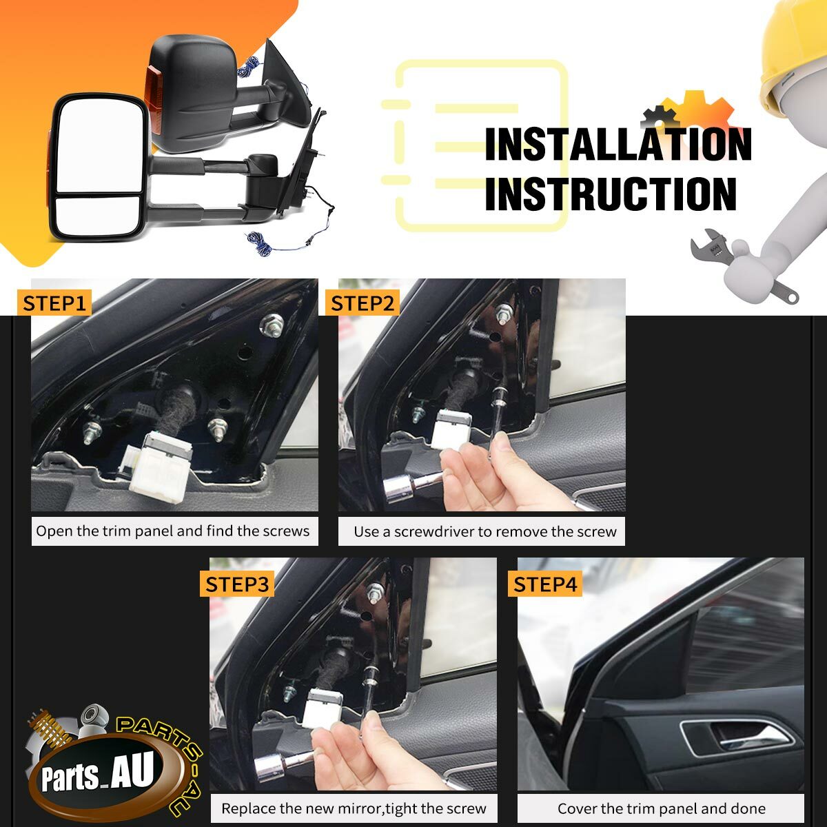 Manual Black Extendable Towing Mirrors for Ford Territory SX SY SZ w/ Indicator eBay