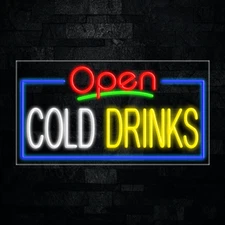 Cold Drinks LED Neon Sign 33"L x 18"H #35672