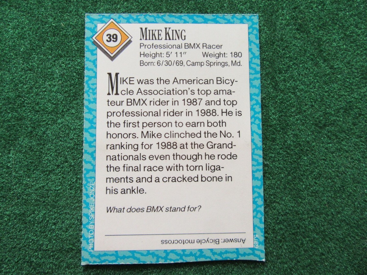 1989 Sports Illustrated for Kids Mike King #39 BMX Racer SI