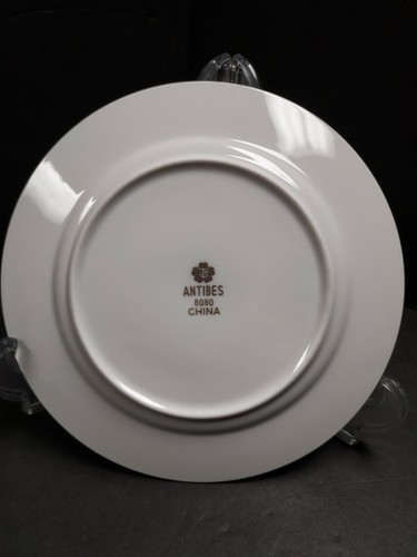 ANTIBES 8080 China Round Bread Plate -lot Of 2. White Flower Pattern - Picture 3 of 4