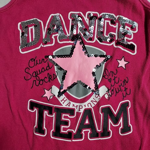 Girl's Justice Size 8 Pink Dance Team Star Graphic Tank Top - Picture 2 of 9