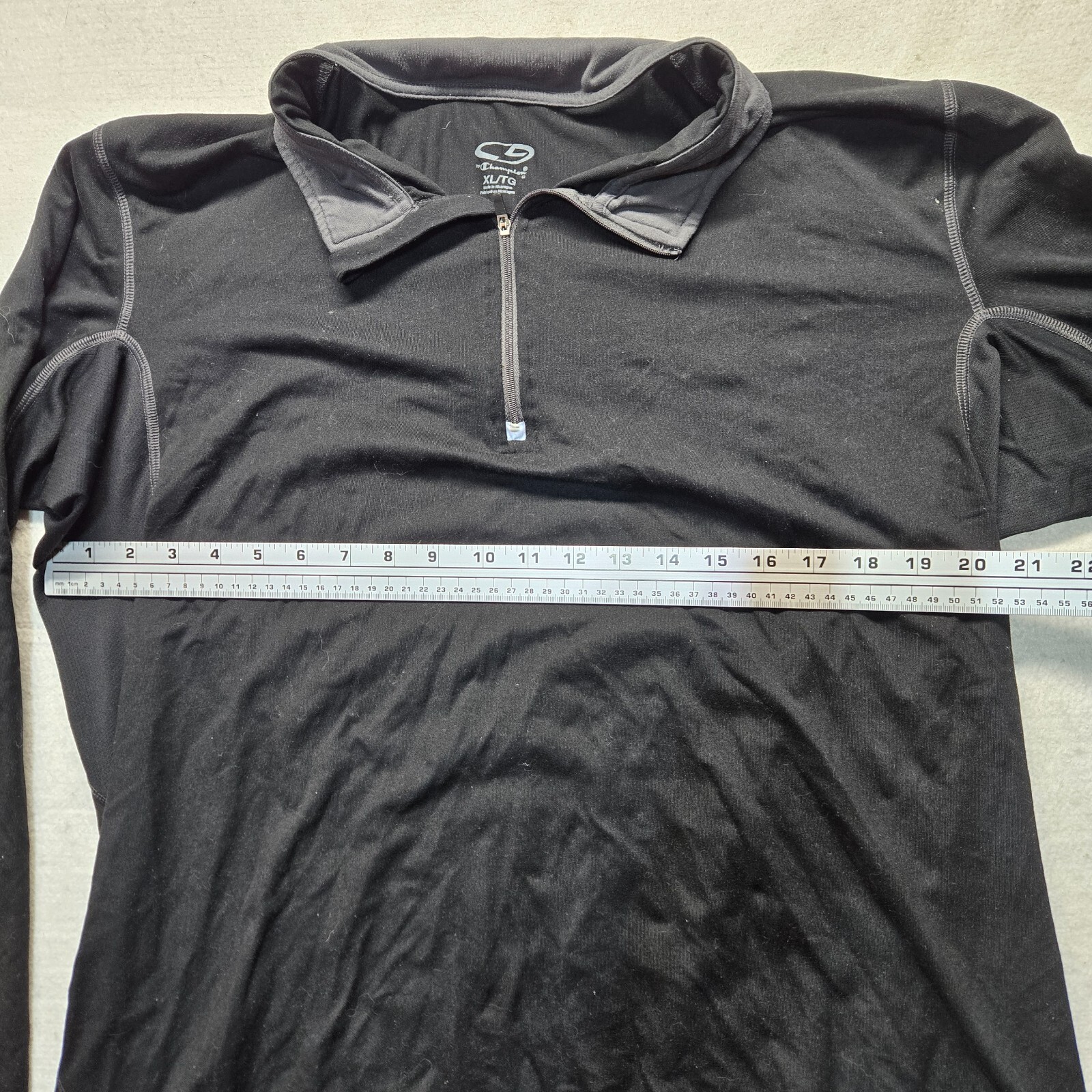 Champion Sweater Solid Black Performance Warm 1/4… - image 3