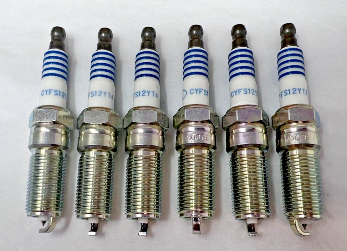 Set of 6 Genuine OEM Motorcraft CYFS12YT4 Spark Plugs, SP580