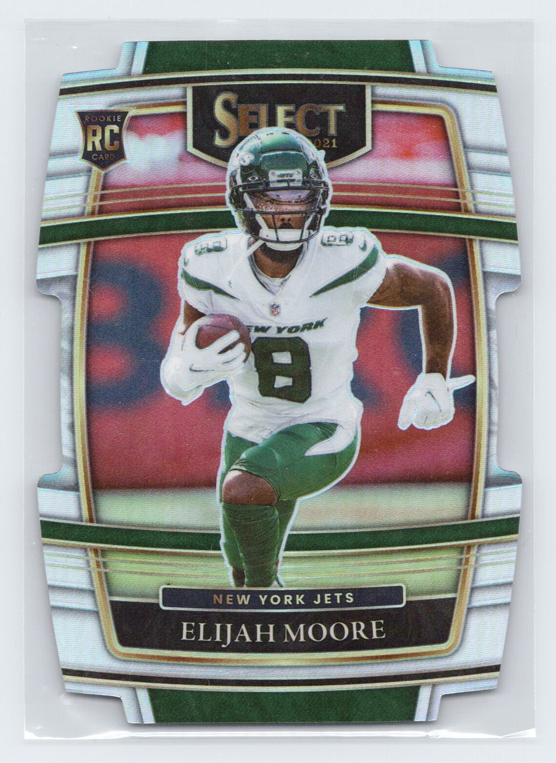 2021 Select Silver Prizm Concourse Die-Cut RC #56 Elijah Moore | New York Jets