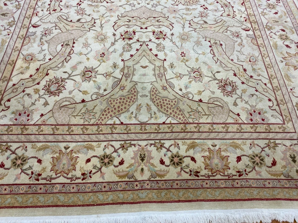 8'5" x 11'5" Sino Chinese Tab Riz Design Oriental Rug - Hand Made - Wool & Silk - Image 3 of 4