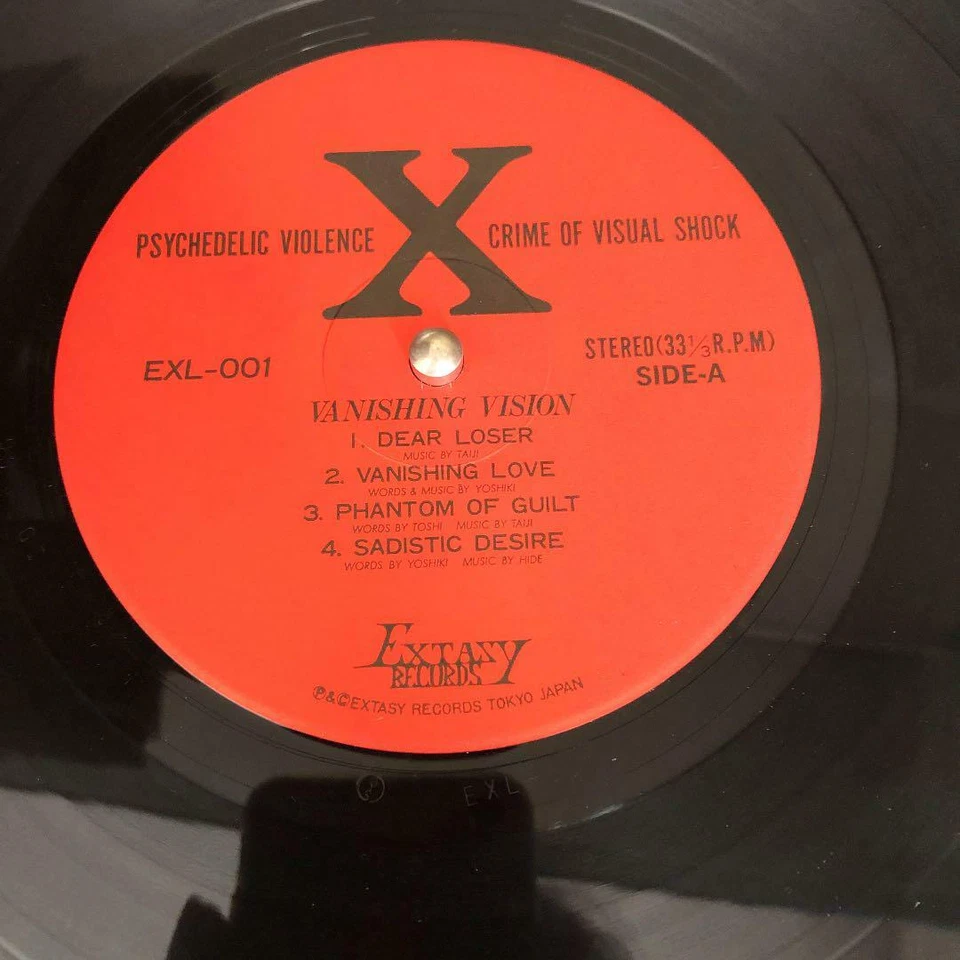 X / Vanishing Vision 12" Extasy Record Yoshiki Hide Toshi X JAPAN 1988 KURENAI Foto 3 de 4
