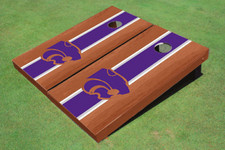 Kansas State University Wildcats Purple Rosewood Matching Long Stripe Cornhole B