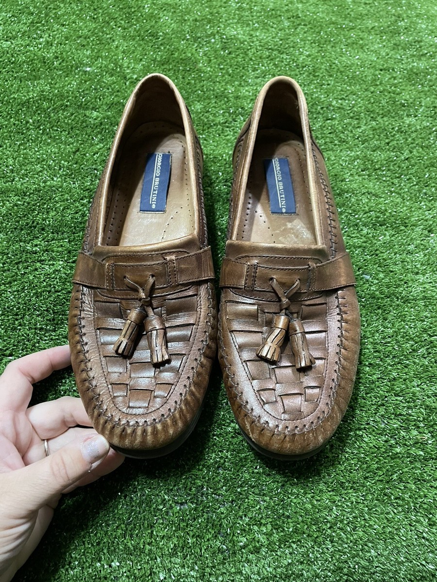 Vintage Giorgio Brutini Loafers Cornell 10M Leather Upper | eBay
