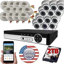 Sikker 16 Ch DVR 12 pcs 1080P Dome Security Camera System with 2TB hard drive