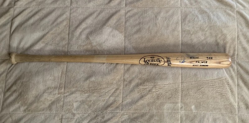 1993 DEAN PALMER GAME USED AUTOGRAPHED BAT LOUISVILLE SLUGGER TEXAS RANGER’S MLB