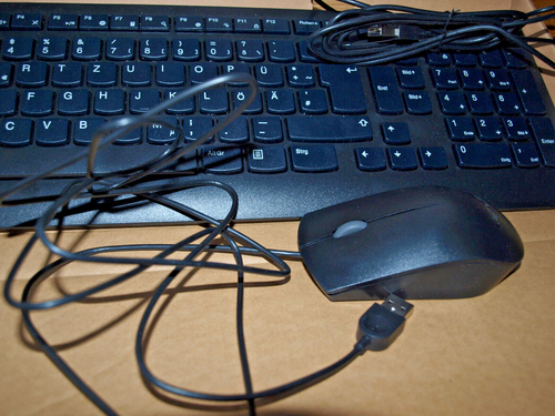 LENOVO Tastatur und Maus Set Kabelgebunden Schwarz - Bild 2 von 5
