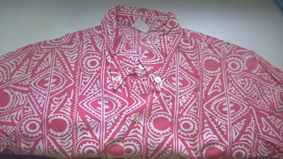Bluse kurzärmlig aus 70er Jahren, Gr.140 Vintage rot - weiß - Bild 1 von 4