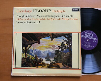 SET 494 Giordano Fedora Highlights Olivero Del Monaco Gobbi Gardelli EX/VG Decca