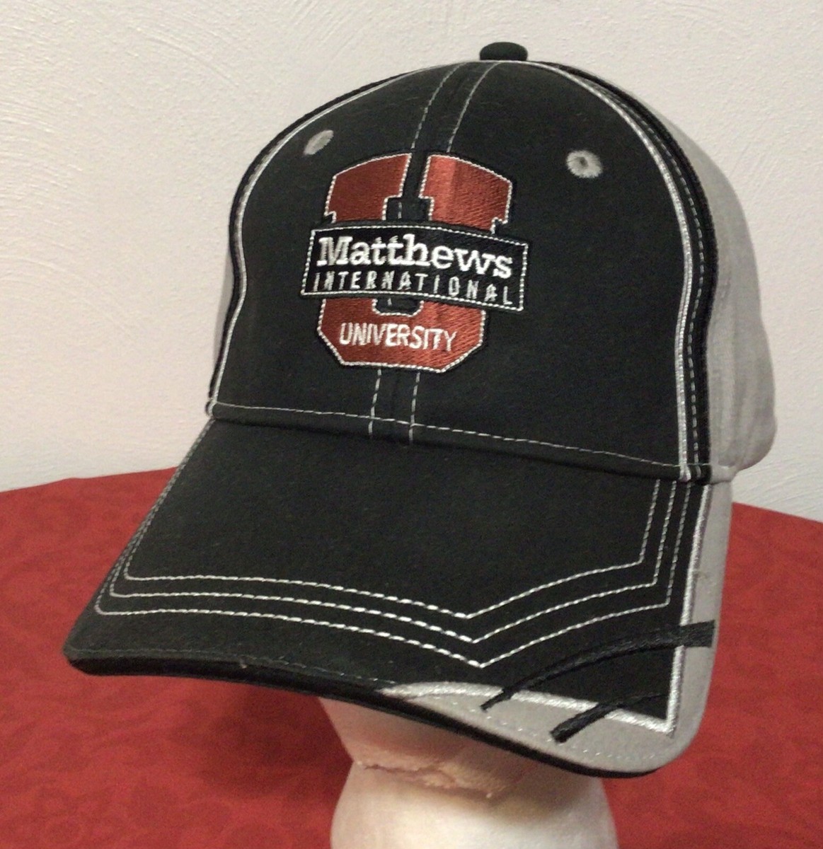 Matthews International University Black/Gray Adult One-size Hat