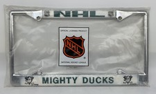 VTG Anaheim Mighty Ducks Hockey License Plate Frame Heavy Chrome Sealed Disney