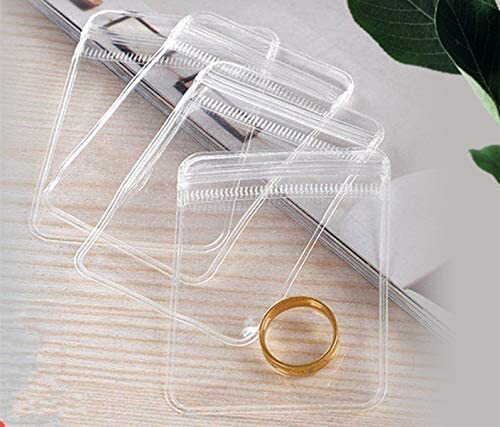 100pcs Clear PVC Transparent Zip Lock Jewelry Bag Small Size Dust 1.57x2.36in