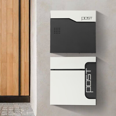 Modern Mailbox Wall Mount Locking Mailbox Stainless Steel Mail Letter Post Box