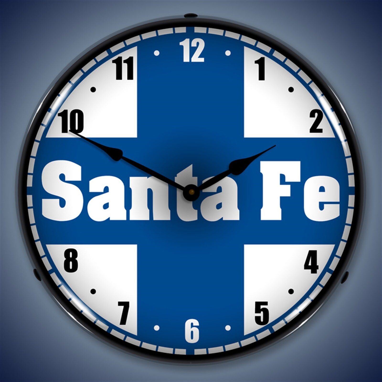 Santa Fe Railroad Wall Clock, LED Lighted