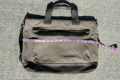 Coach Briefcase Brown Canvas And Leather Good Condition | eBay