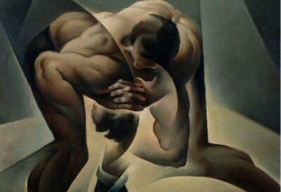 Greco-Roman Wrestling by Tullio Crali   Futurist Athletic Male Figure Art Print
