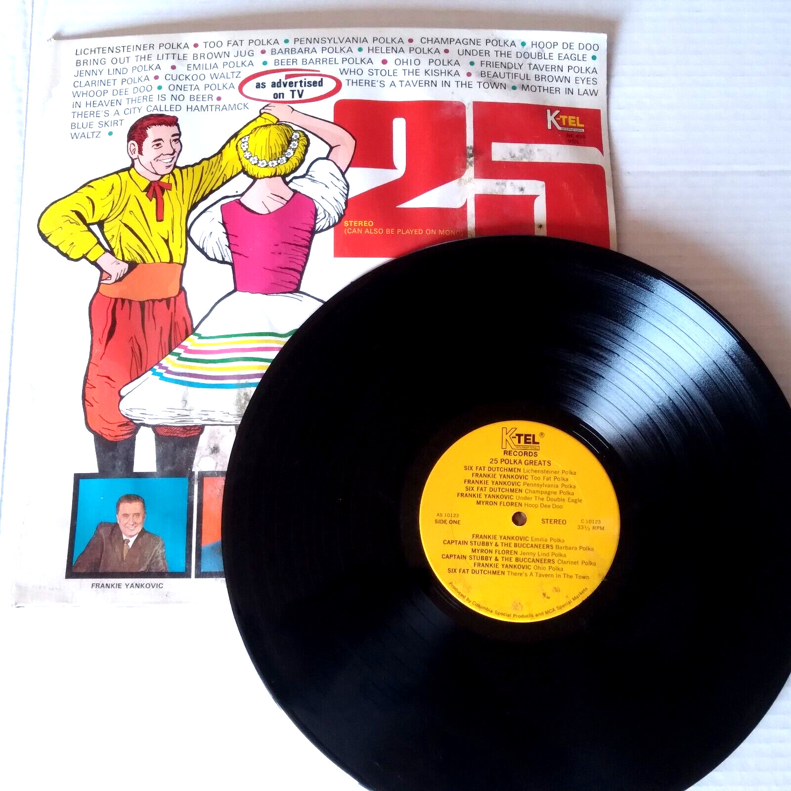 25 POLKA GREATS Frankie Yankovic Vtg Vinyl LP Record Album K-TEL Stereo NC 420