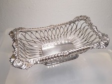 antik WMF K Schale Korb Metall versilbert Muscheldekor Ranken 17x10,5x5,5cm 257g