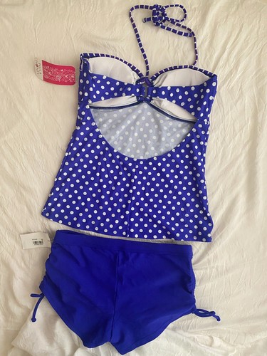 Women Swimming Suits Two Piece Tankini Set For Women Blue Size M ON SALE - Picture 2 of 7