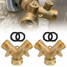 Brass hose splitter 2 way Heavy Duty Y Adapter Connector garden faucet double