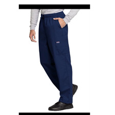 2 Pair Cherokee 4000T Men  s Traditional Tall Scrub Pants Navy Solid Polyester M