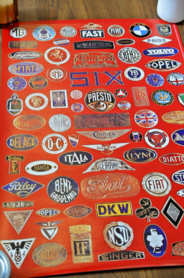LOT OF 2 OUT OF PRINT RARE CAR LOGO POSTERS 25''X17'' 1980S/90S