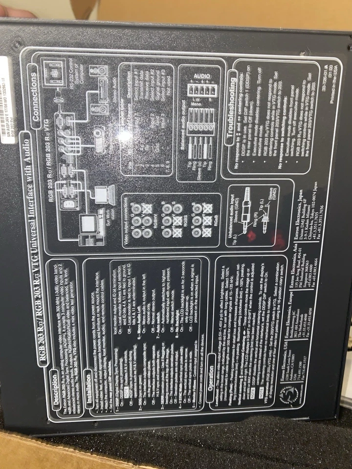 Extron RGB 203 Rxi 60-508-01 Universal Video Interface with Audio Video Inter - Image 4 of 4