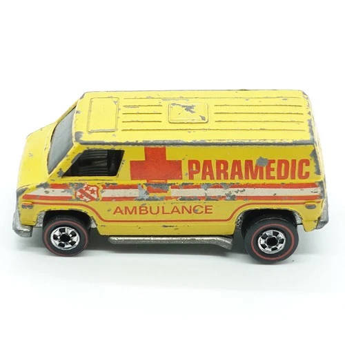 1970s Hot Wheels Redline Yellow Ambulance Paramedic Super Van original #5 RARE