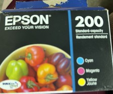 EPSON 200 Cyan Magenta Yellow Exp 11/2026 T200520 Box Opened- Ink Sealed
