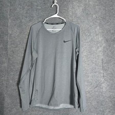 Nike Pro Dri-FIT Slim Fit Long Sleeve Shirt Mens XL Gray BV5594-085 Training Top