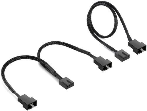 Poppstar 4-Pin Lüfterkabel (15cm (1x Buchse 2x Stecker) + 30cm Verlängerung)