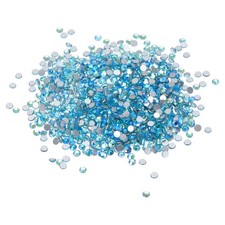 SS4/1440Pcs Glass Diamante Rhinestone, Man Made Gems, AB Light Blue