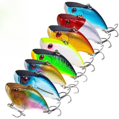8pcs 16.6g/7cm Rattle Trap Style Lipless Crankbait Vib Fishing Lures