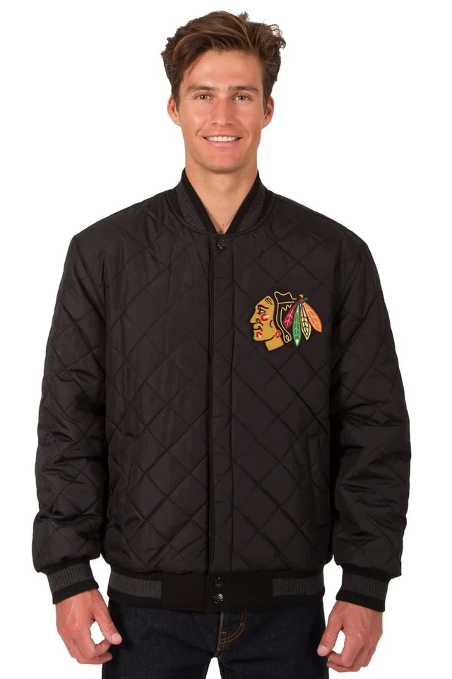 Chicago Blackhawks Wool and Leather Reversible Jacket - Image 3 of 4