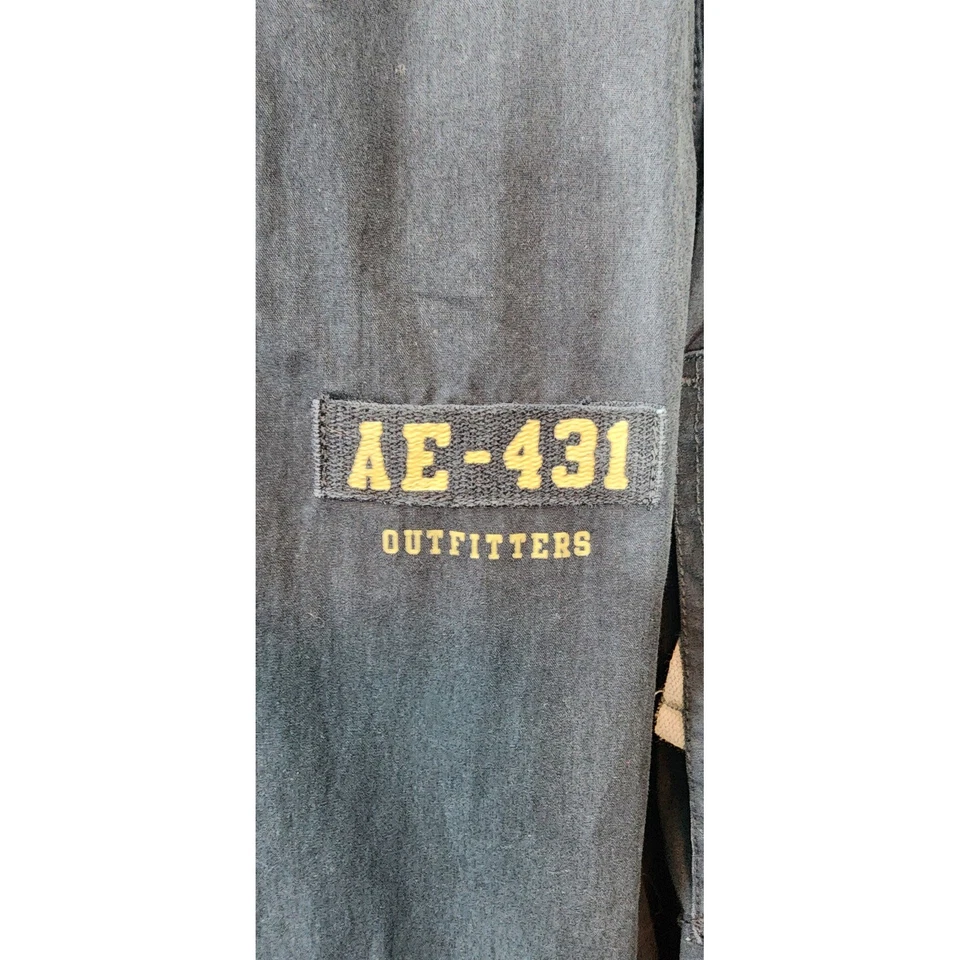 Chaqueta De Colección American Eagle Outfitters AE 431 Para Hombres Con Capucha Cremallera Completa Negra XS Foto 2 de 4