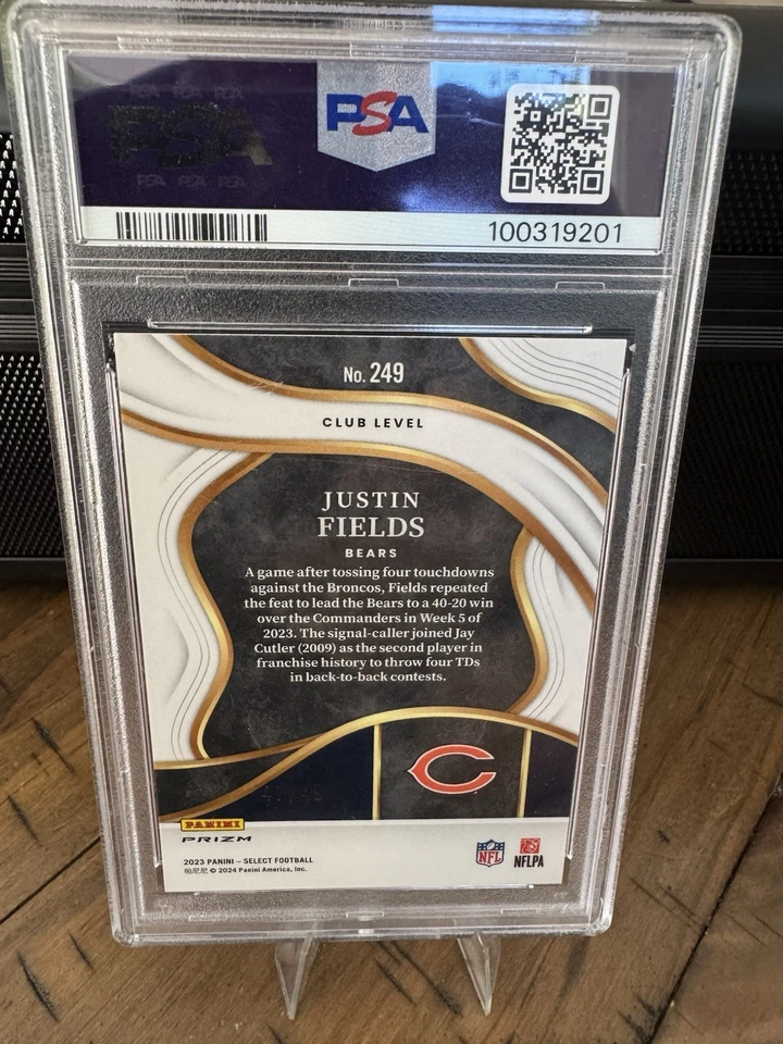 2023 Panini Select Justin Fields Disco Red Club Level 41/49 Bears PSA 10 🔥 - Image 2 of 2