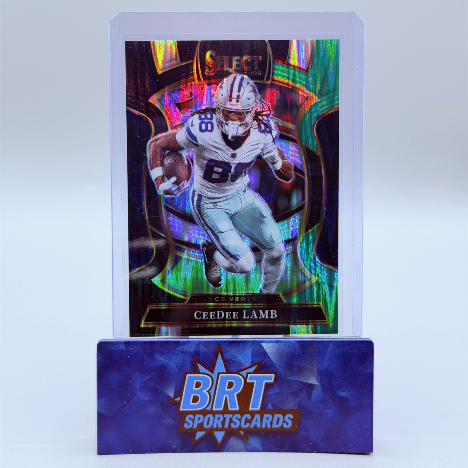 2025 Panini Select CeeDee Lamb Black and Green Prizm Shock Dallas Cowboys #98