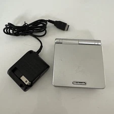 Nintendo Game Boy Advance SP Handheld System Gray Silver Tested Working Charger