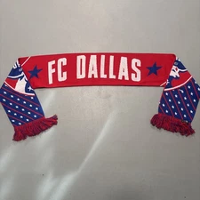 FC Dallas Scarf Stars Ruffneck MLS Soccer Fan Knit Red White Blue 
