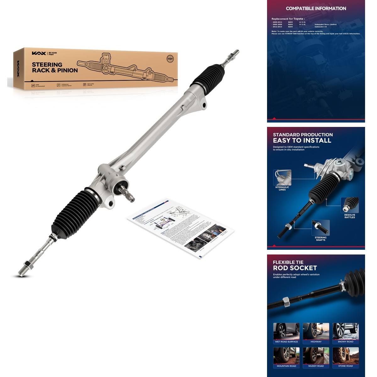 KAX Power Steering Rack & Pinion Assembly 1G-2694 for 2006-2014 RAV4