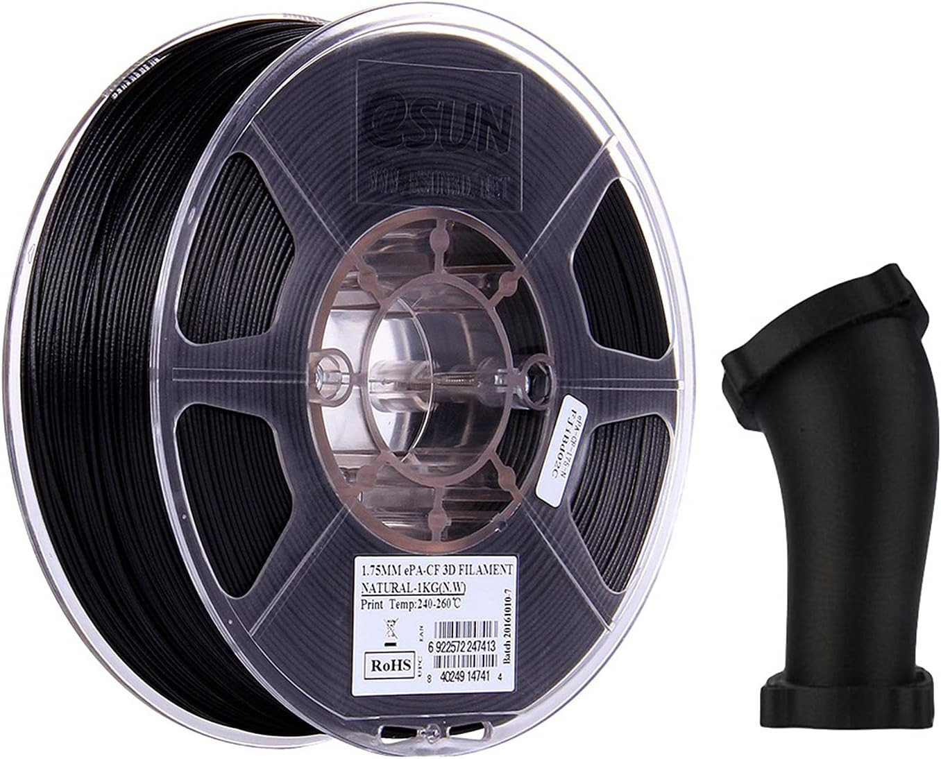 Kohlefaser gefülltes Nylon Filament 1,75 mm, 3D Drucker Filament PA-CF, Dimensiona