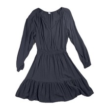 Old Navy Women's Dress Small Ruffle Hem Grey Peasant Milkmaid Cottagecore