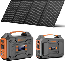 300W Portable Solar Generator  40W Panel for Camping  Home Power Needs